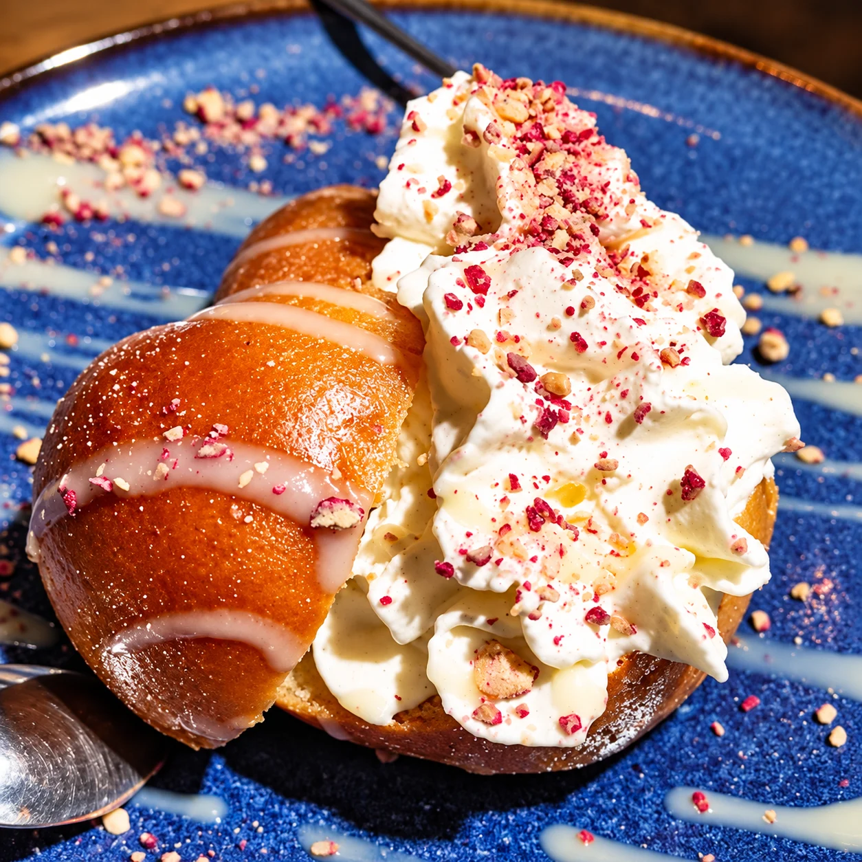 Postre con crema en Biga