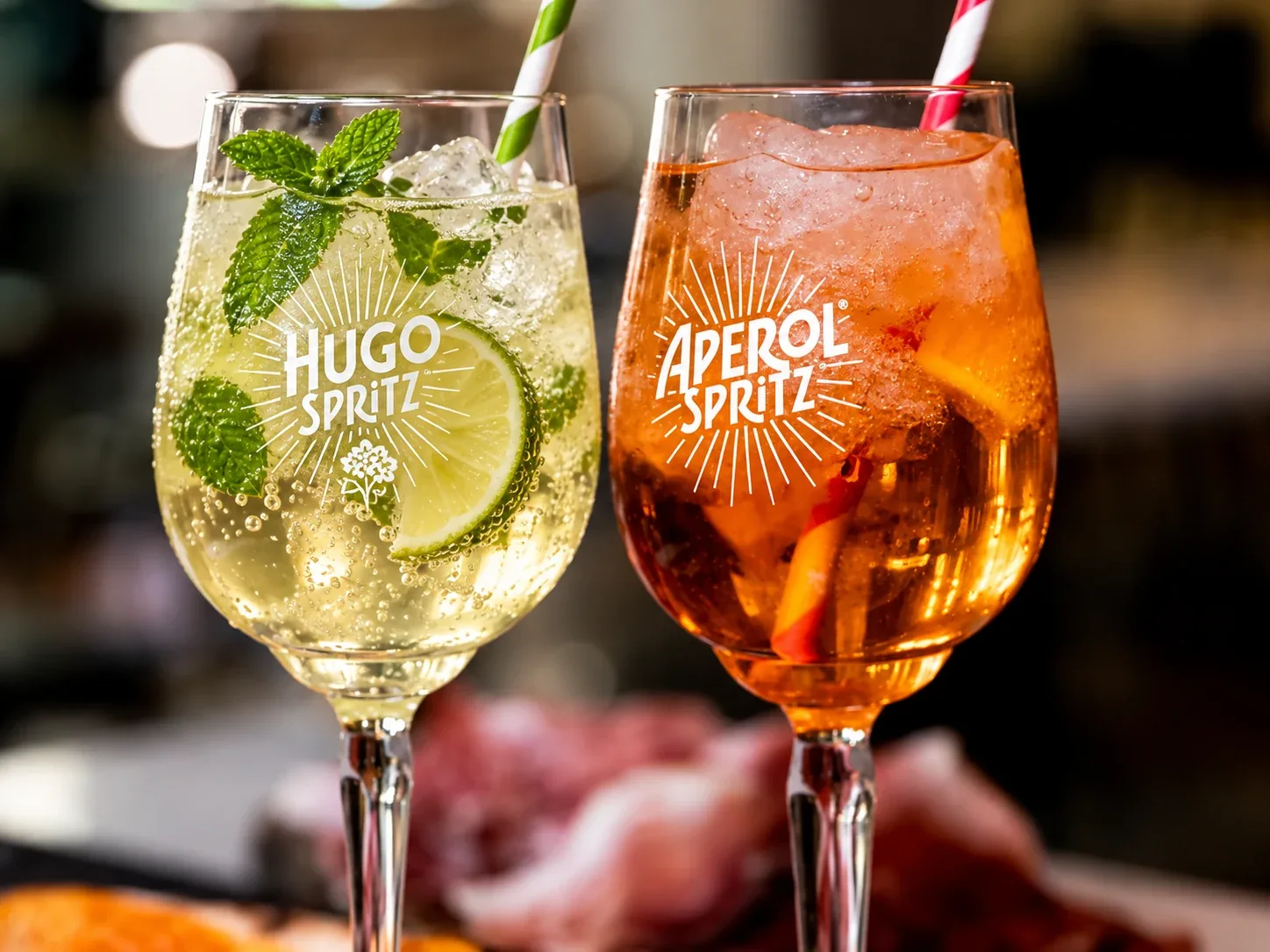 Hugo Spritz and Aperol Spritz at Biga